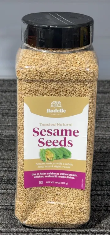 *NEW* Rodelle Toasted Natural Sesame Seeds, 18 OZ - Best By: 1/2028