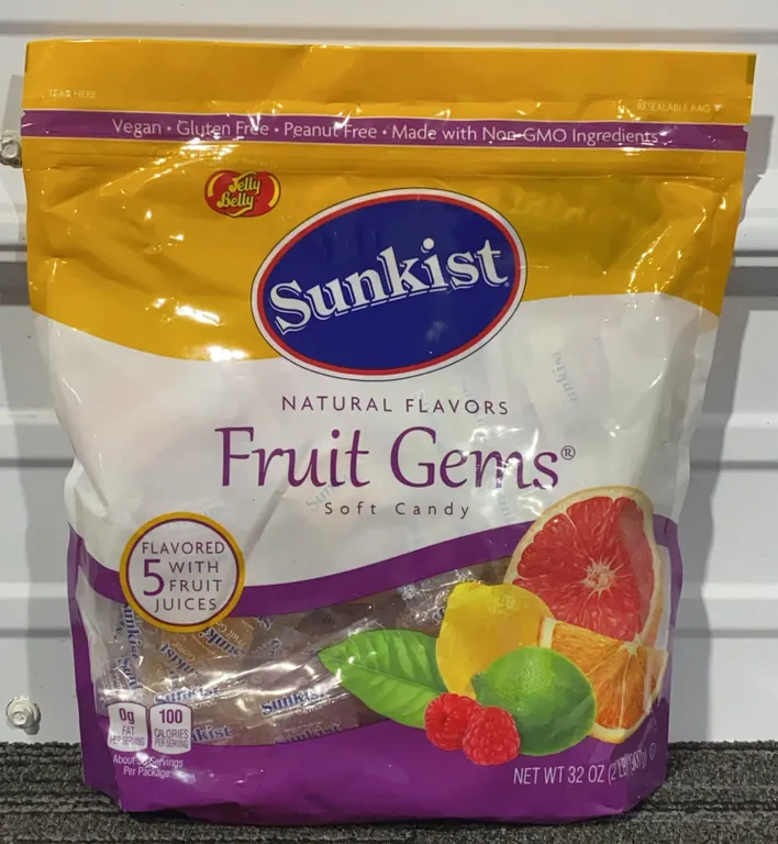 *NEW* Sunkist Fruit Gems Soft Candy Individually Wrapped 2 LB. Bag - Best By 6/2027