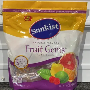*NEW* Sunkist Fruit Gems Soft Candy Individually Wrapped 2 LB. Bag - Best By 6/2027
