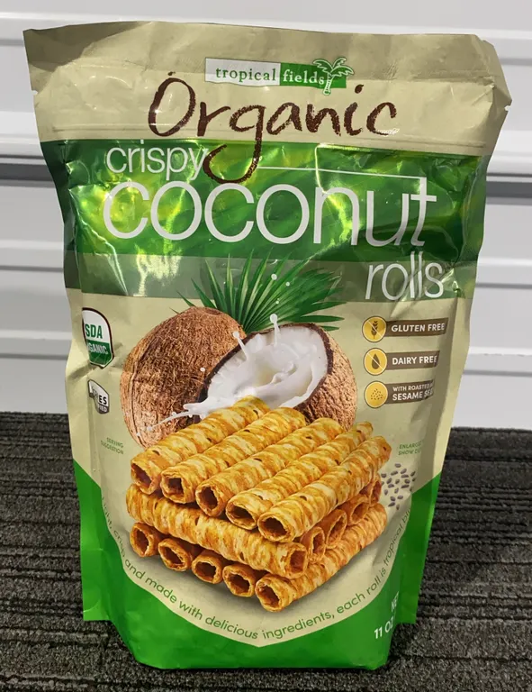 **NEW** Tropical Fields Organic Crispy Coconut Rolls - Best By: 7/27