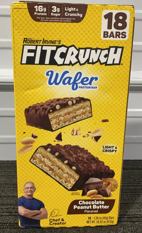 *NEW* FITCRUNCH Chocolate Peanut Butter Wafer Protein Bar, 18 Count - Best By: 5/2027