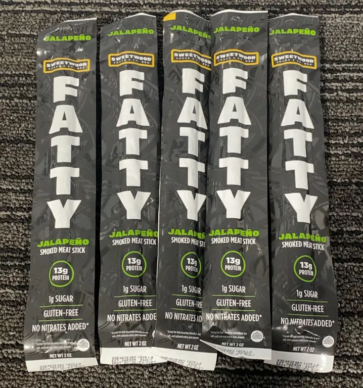 *NEW* 5 Sticks, Sweetwood Smokehouse FATTY Jalapeño Smoked Meat Sticks - Best By: 5/2027