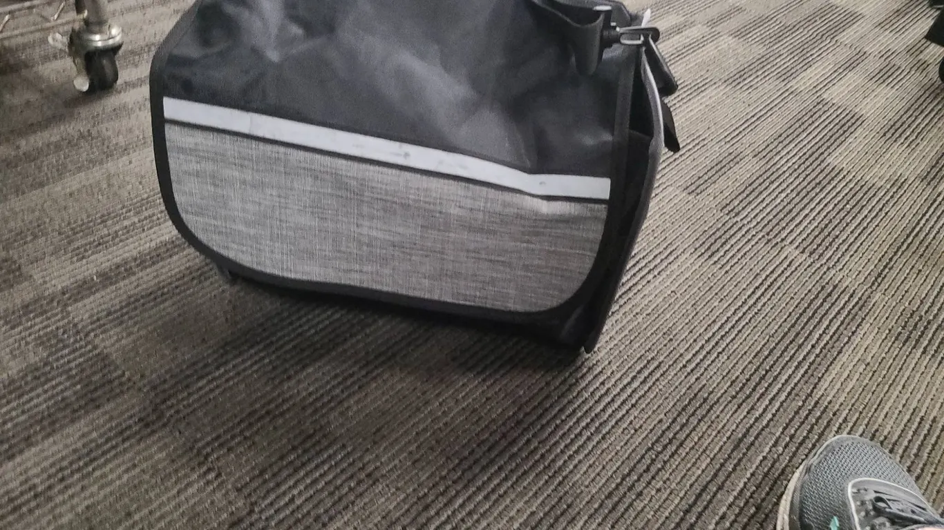 Black and Gray Soft-Sided Duffel Bag with Carry Handles and Adjustable Shoulder Strap, Unbranded Uti