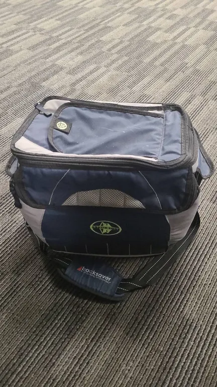 Arctic Zone Backsaver Soft-Sided Cooler Bag, 14" x 8.5" x 11", Navy, Removable Liner, Padded Strap,