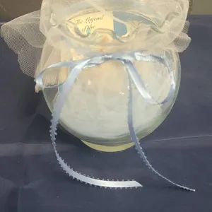 Legend of the Crucifix Fish in Glass Bowl with Seashell, Tulle Cover, and Postcard Insert Display Se
