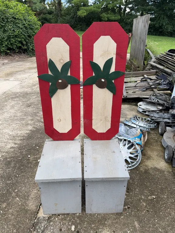 2 Ohio state wood chairs