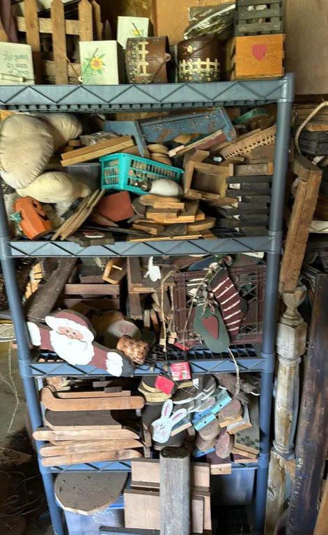 Mixed Lot of Wooden Craft Supplies and Decorations