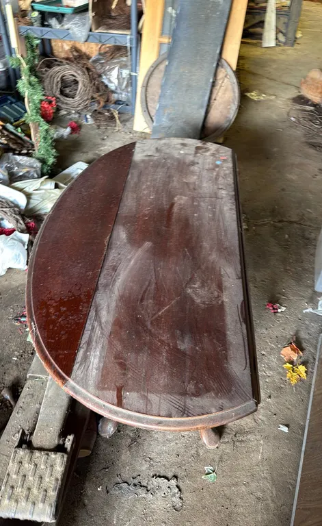 Round Drop-Leaf Dining Table