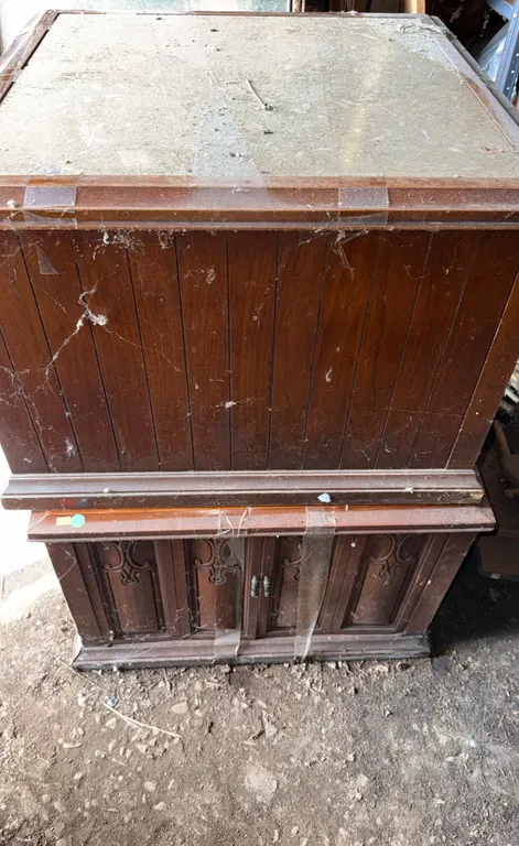 Wooden Storage Cabinet with Decorative Doors