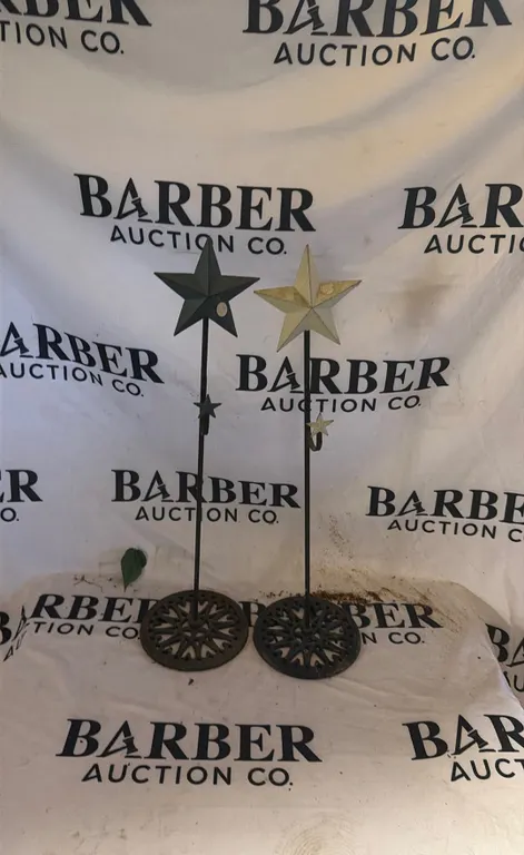 Pair of Decorative Star Garden Stakes