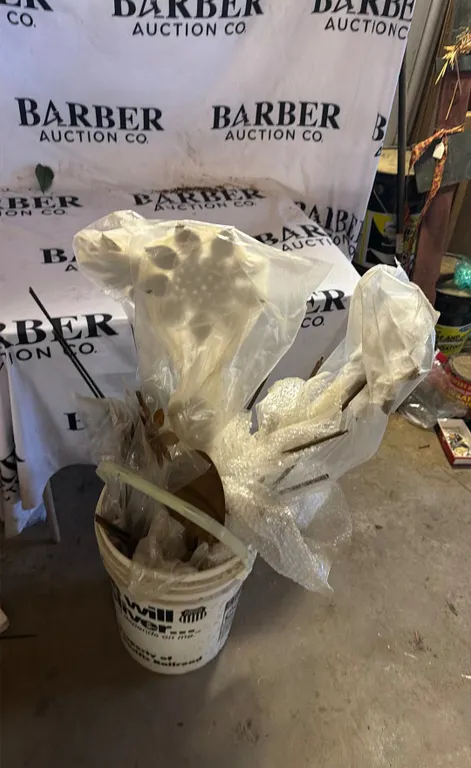 Mixed Decorative Items in Bucket