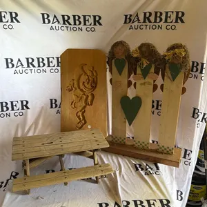 Wooden Decor Set with Carved Panel