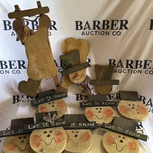 Wooden Snowman Decor Set