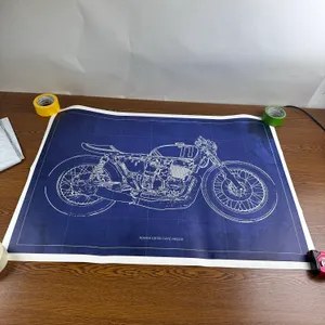 CB750 Single Overhead Cam Cafe Racer Blueprint-Style Print