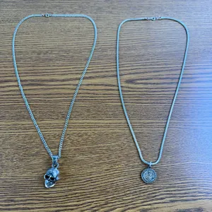 Silver-Tone Skull & Religious Pendant Necklaces