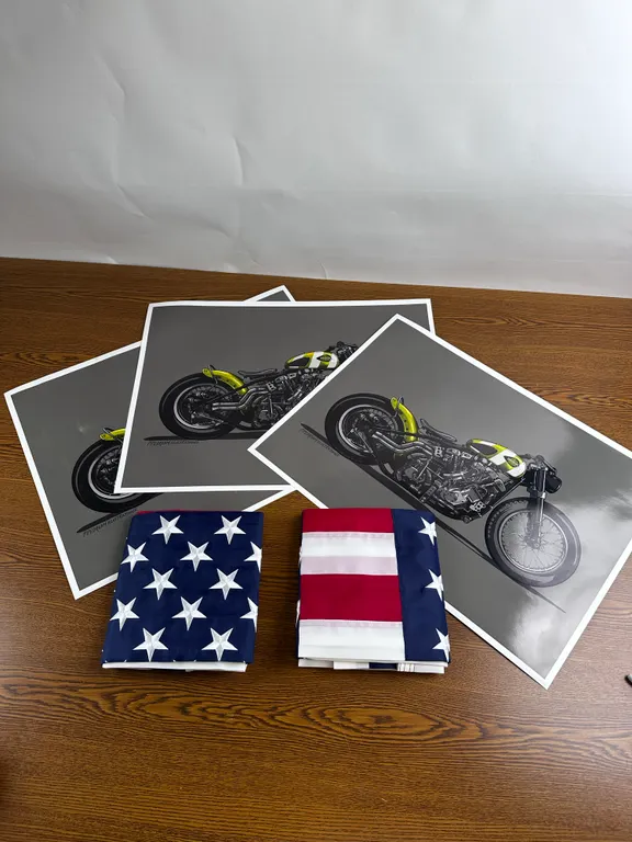Embroidered U.S. Flags & Turbo Shovel Prints
