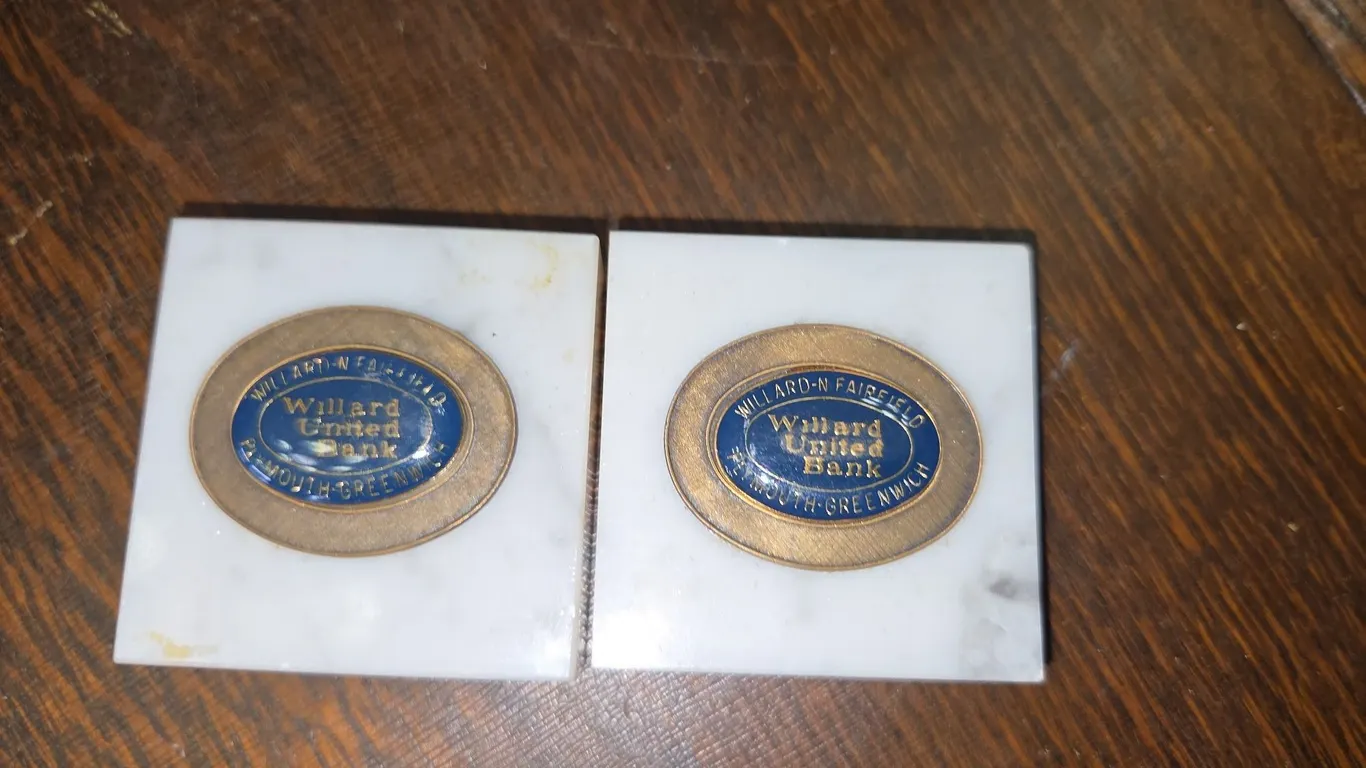 2 Willard united Bank Paperweights