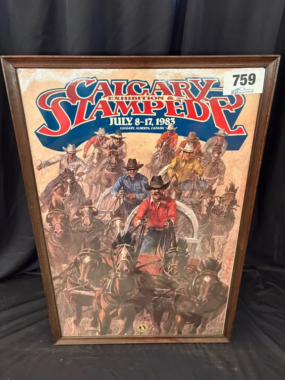1983 FRAMED CALGARY STAMPEDE OFFICIAL POSTER