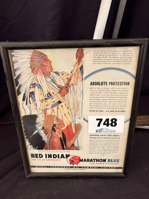 FRAMED ADVERTISEMENT BY MCCOLL-FRONTENAC OIL COMPANY