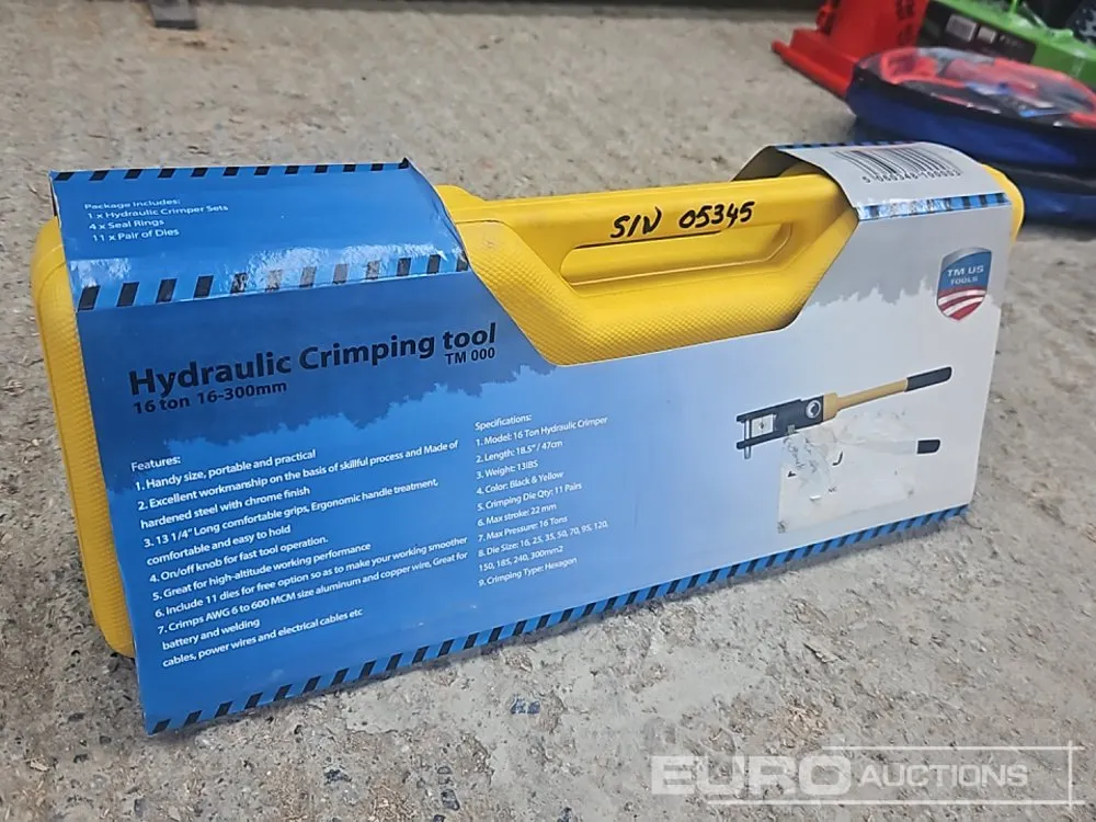 Unused 16 Ton Hydraulic Crimping Tool