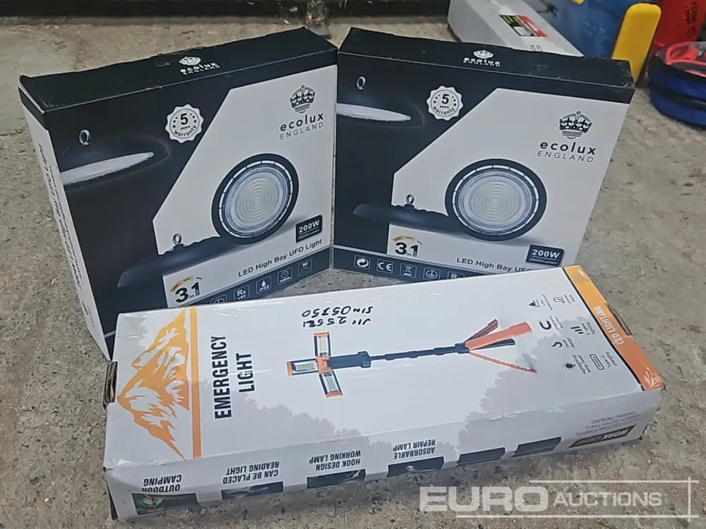 Unused Tripod Emergency Light, LED High Bay Light (2 of)