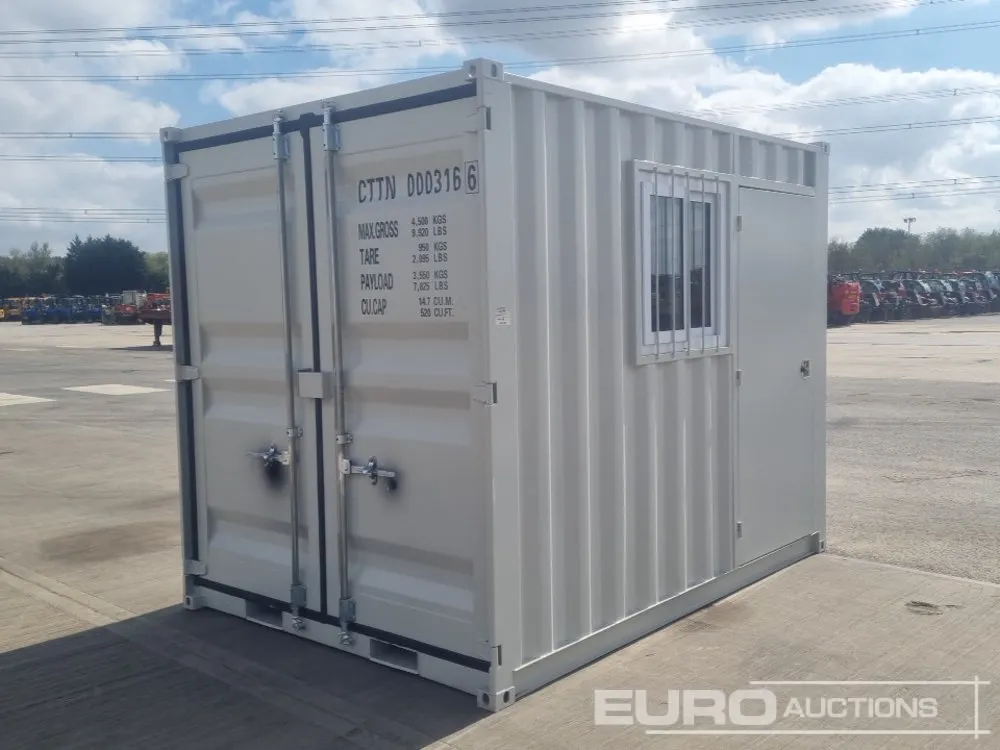 2026 10' x 7' Container, Side Door, End Door, Window (Cannot Be Reconsigned)