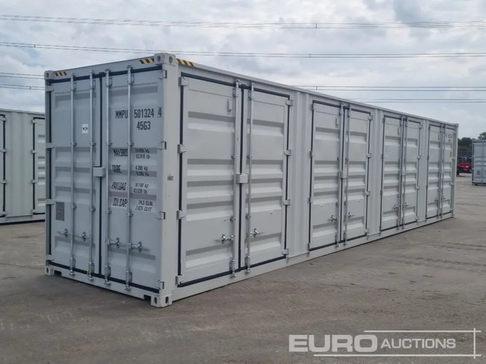 2026 40' x 8' Container, 4 Side Doors, End Door (Cannot Be Reconsigned) (Damaged)
