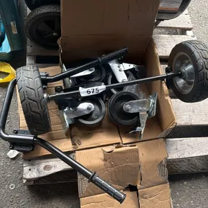 INCOMPLETE CART PIECES & FOUR 6" WHEELS