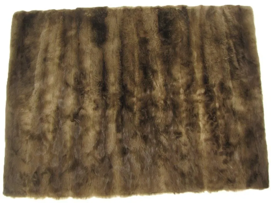BEAVER FUR THROW BLANKET 48" X 65"