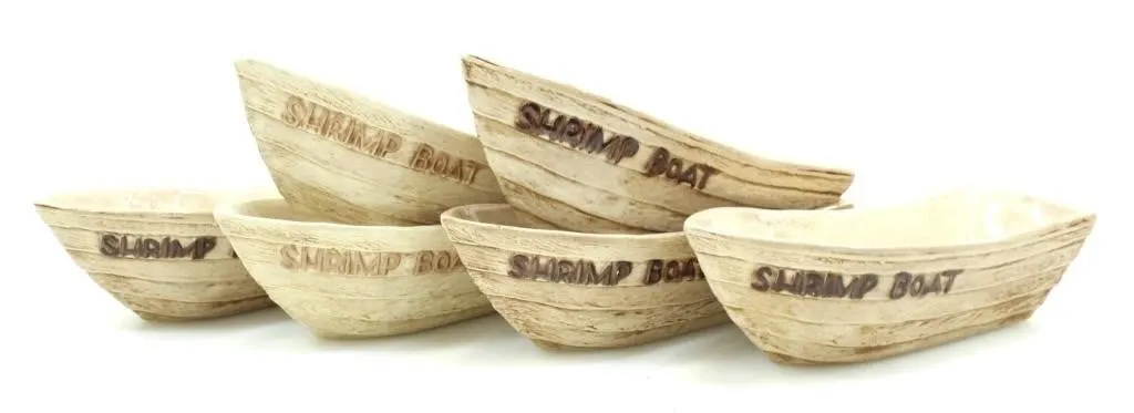 6 CERAMIC SHRIMP BOATS MCCANN'S 79' STUDIO POTTERY