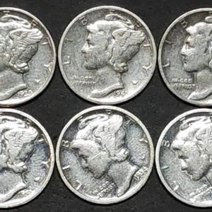 6 Nice Mercury Silver Dimes