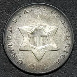 1852 Three Cent Silver, Uncirculated, Nice!
