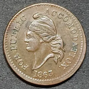 1863 Patriotic Civil War Token High Grade