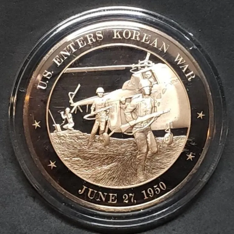 Franklin Mint 45mm Bronze US History Medal 1950
