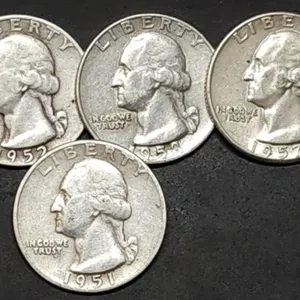 4 Washington 90% Silver Quarters