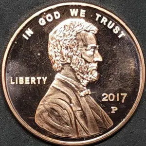 1oz Copper Bullion 2017 Lincoln Cent Round BU
