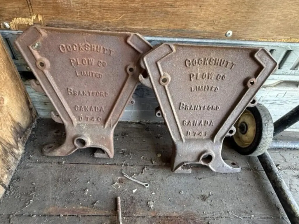 Pair of Cockshutt Plow Co. Seed Box Ends (2)