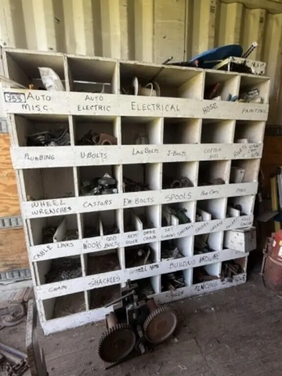 Wooden Shop Bin 73" x 16" x 75"H (40 Bin)