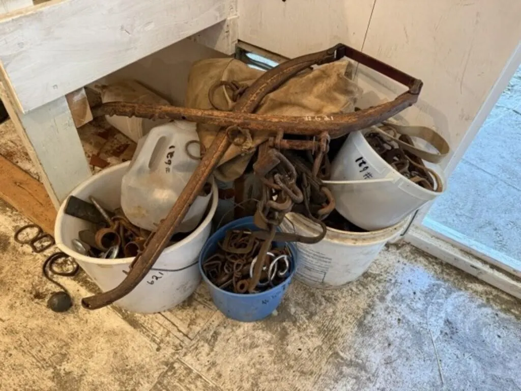 Pails of Harness Hardware (on floor)