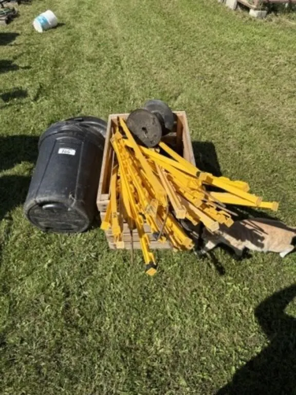 Crate of Electric Fence Posts and Fencing Wire