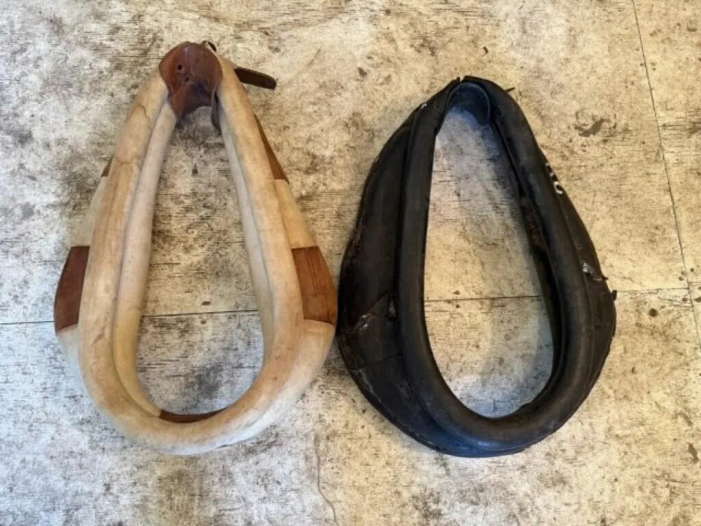 20" Leather Horse Collar and 20" Canvas Collar