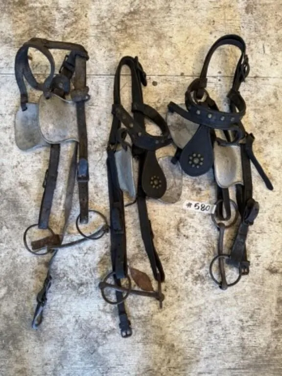 3 Bridles Horseshoe Brand c/w Aluminum Blinds