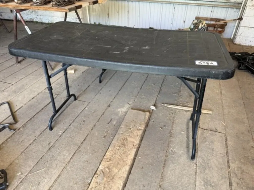 Black Plastic Foldable Table - 4' Long