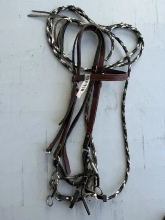 Bridle c/w Snaffle Bit c/w Braided Reins