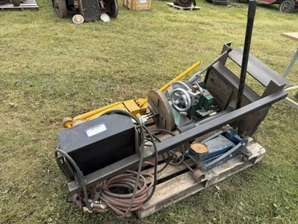 Pallet of Floor Jack, 2 Ton Arbor Press and Misc