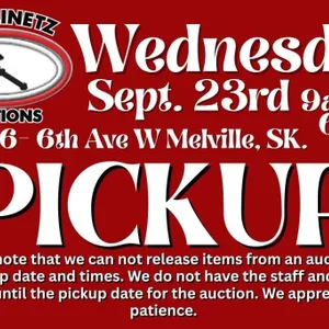 AUCTION LOT PICKUP- WEDNESDAY, SEPT 23, 2026 9a-6p