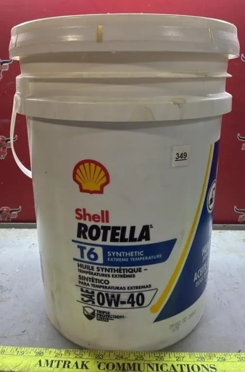 FULL Shell 5 Gal Rotella T6 0W-40 Synthetic Motor