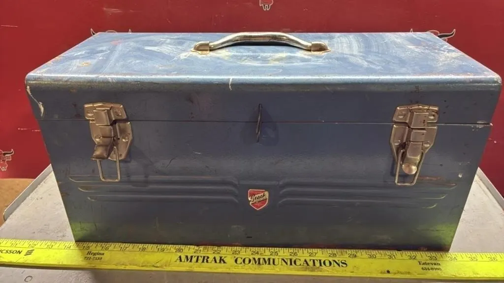 Beach Metal Toolbox w/Contents.