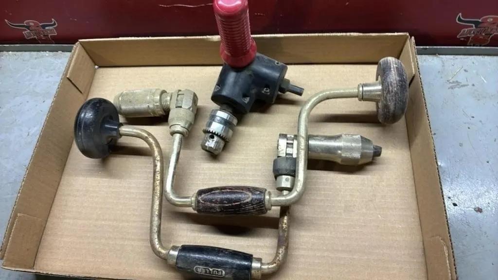 2 Brace Drills & 90 Degree Drill Attachment.