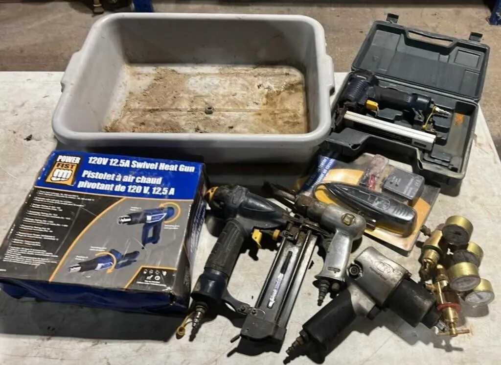 Brad Nailer's Air Tools, Heat Gun, Gauges, etc.